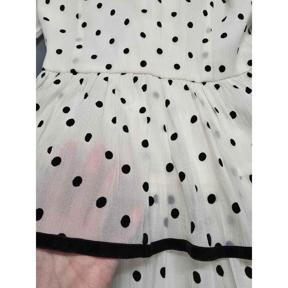 Sofie The Label Tiered Ruffle Mini Dress Polka Dot Romantic Bell Sleeve Small - Picture 11 of 11